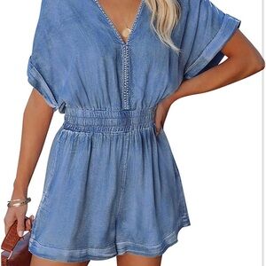 Blue Denim Romper
